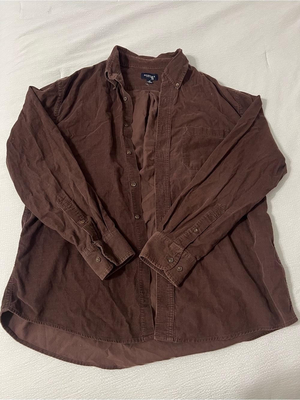Sonoma Men's Lightweight Button-Front Shirt Jacket in Brown